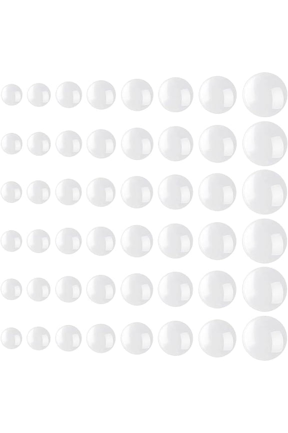 80Pcs Clear Glass Cabochons Flat Bottom Half Round Tiles Clear Semi Circular Crafted Cabochon Glass Beads Cabochons for Making Animal Eye Photo Cameo Pendant Jewelry 10-30mm