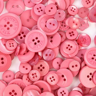 80Pcs Colorful Buttons Sufficient Quantity Waterproof Resin DIY Resin Buttons Collections Embellishments Birthday Gift -Pink