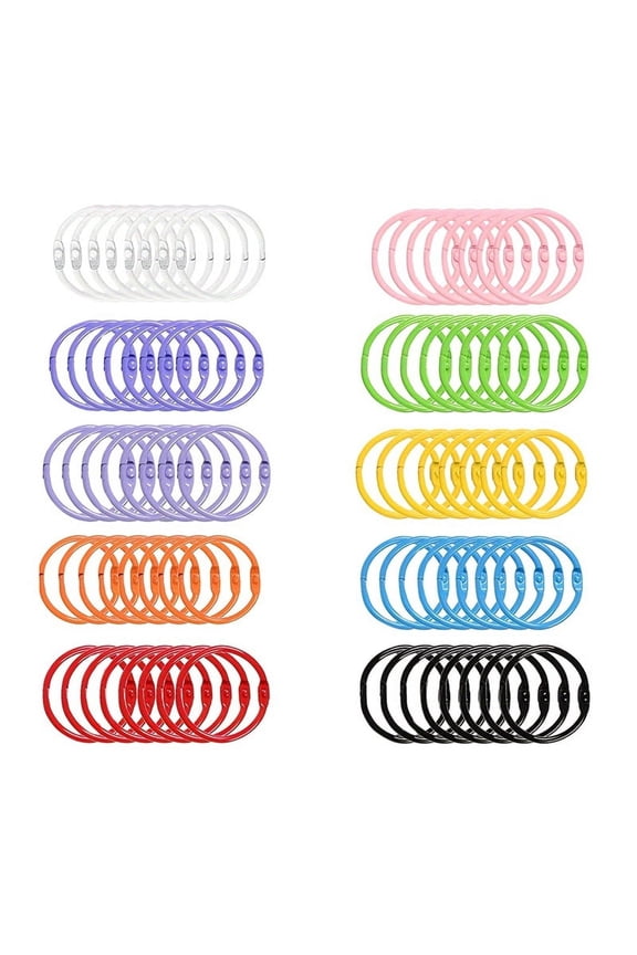 80Pcs Colorful Loose Leaf Binder Rings Book Rings Paper Rings for Index Cards Notebook Keychain Key Ring