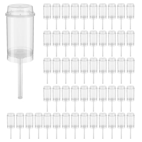 80Pcs Food Pusher Round Shaped Push-Pops Cake Cup with Lid Cake Push Pops Containers Cakepop Round Plastic Container