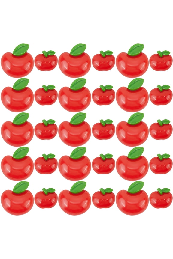 80Pcs Fruit Cabochons Bulk Red Resin Charms Flatback 3D Cute Fruits Apples Shaped Food Small Decorations Cabochon Charm