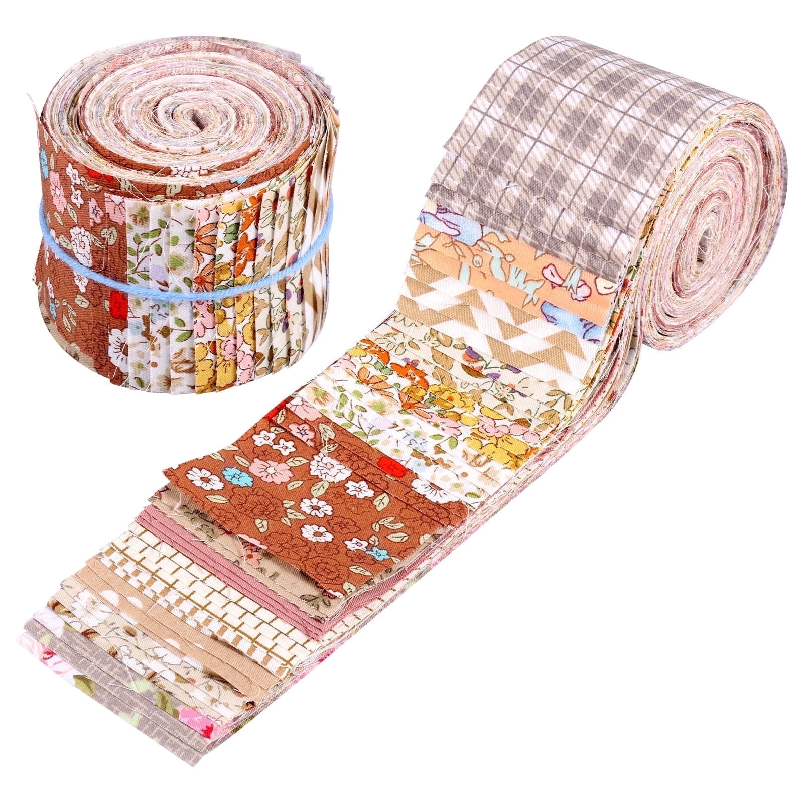 80Pcs Jelly Roll Fabric Strip Set Cotton Floral Print Pre Cut Quilting