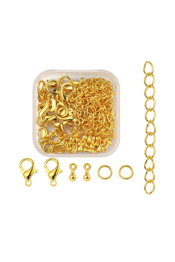 80Pcs Jewelry Making with 5mm Open Jump with 12 mm Lobster Gold