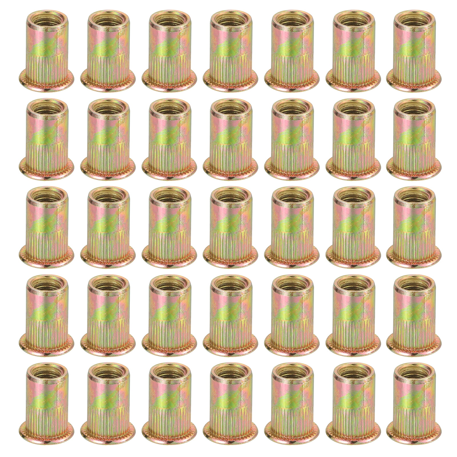 80Pcs M8 x 18mm Rivet Nut Carbon Steel Rivet Nut Tool Hardware Nuts Zinc-Plate