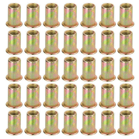 80Pcs M8 x 18mm Rivet Nut Carbon Steel Rivet Nut Tool Hardware Nuts Zinc-Plate