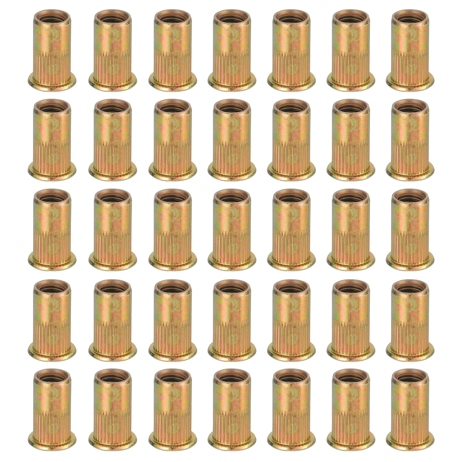 80Pcs M8 x 21mm Rivet Nut Carbon Steel Rivet Nut Tool Hardware Nuts Zinc-Plate