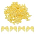 thumbnail image 1 of 80Pcs Mini Gingham Ribbon Bow 1" Checkered Fabric Satin Ribbon Bows for Craft DIY Bow Sewing Yellow and White, 1 of 5