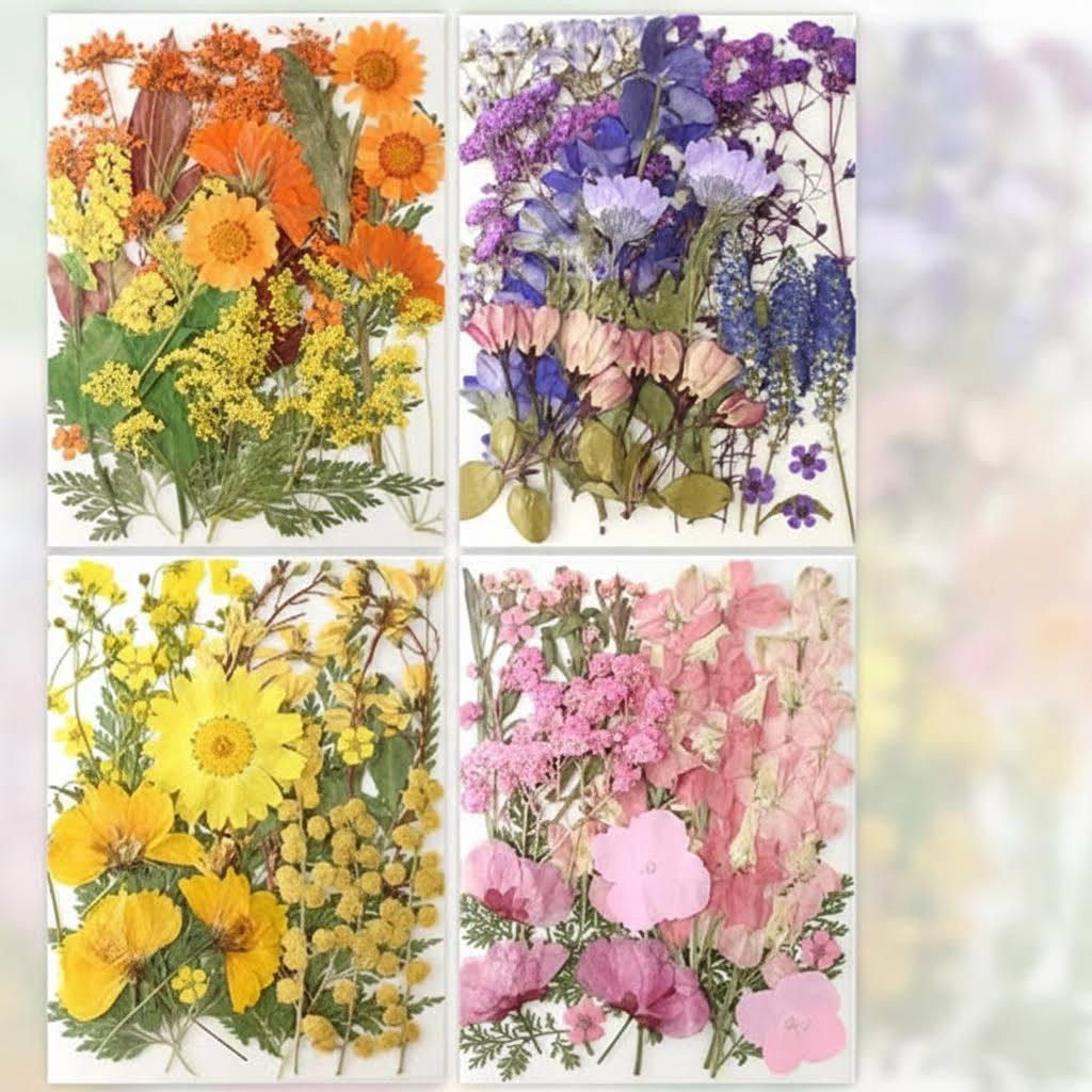 80Pcs Natural Pressed Dried Flowers Bulk Kit for Resin Molds, Nail Art, Scrapbooking, Candle Making, Jewelry DIY, and Craft Supplies with Real Pressed Flowers