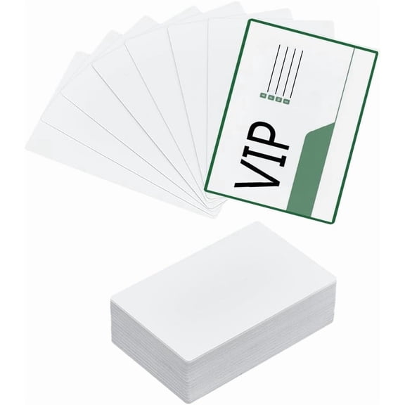 80Pcs Paper Blank Thermal Transfer Business Cards Rectangle White 85x53x0.4mm for DIY