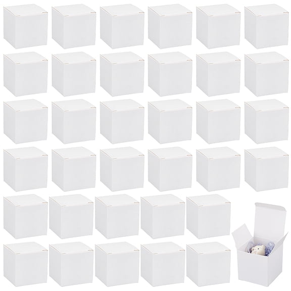 80Pcs Paper Gift Storage Boxes Packaging Carton Boxes Square White 5x5x5cm for making