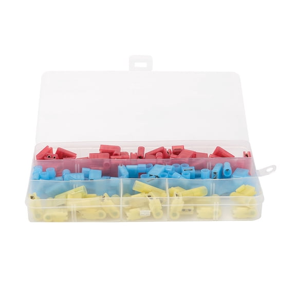 80Pcs Right Angled Quick Disconnects Terminals Assortment Spade Connectors 22 10AWG With Professional Wire Crimper