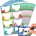 thumbnail image 1 of 80Pcs Self Adhesive Name Tags Sticker 3.3x2.4 Inch Waterproof Blank Label Stickers with Marine Animal Pattern Writable Adhesive Name Label Sticky Name Tags for Classroom Office Home, 1 of 9