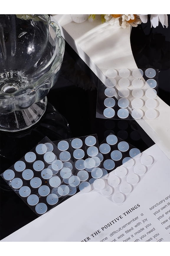 80Pcs Silicone Ear Nuts Flat Round Safety Earring Backs Clear Ear Nuts