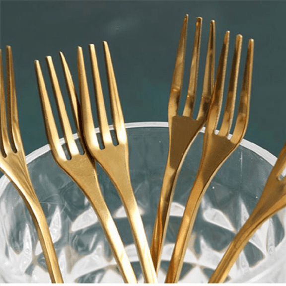 80Pcs Stainless Steel Flatware Fruit Fork Dinnerware Appetizer Snack Dessert Fork Kitchen Tableware Leaf Shape