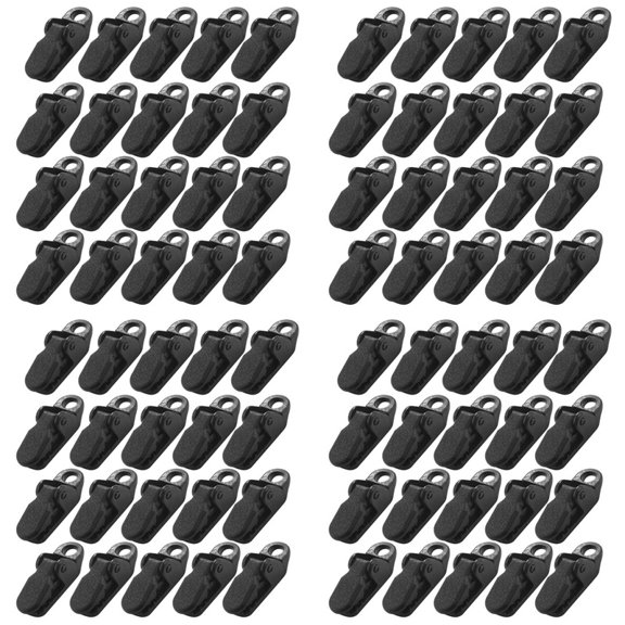 80Pcs Tent Awning Canopy Clamp Tarp Clip Snap Canvas Anchor Gripper Caravan Jaw Grip Trap Tighten Tool Camp Hike Kit