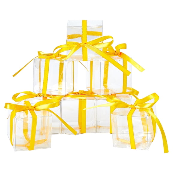80Pcs Transparent PVC Boxs with 100Pcs Jewelry Blank Paper Price Tags 1 Roll Satin Ribbon Mixed Color 35-50x6-50x0.5x50mm