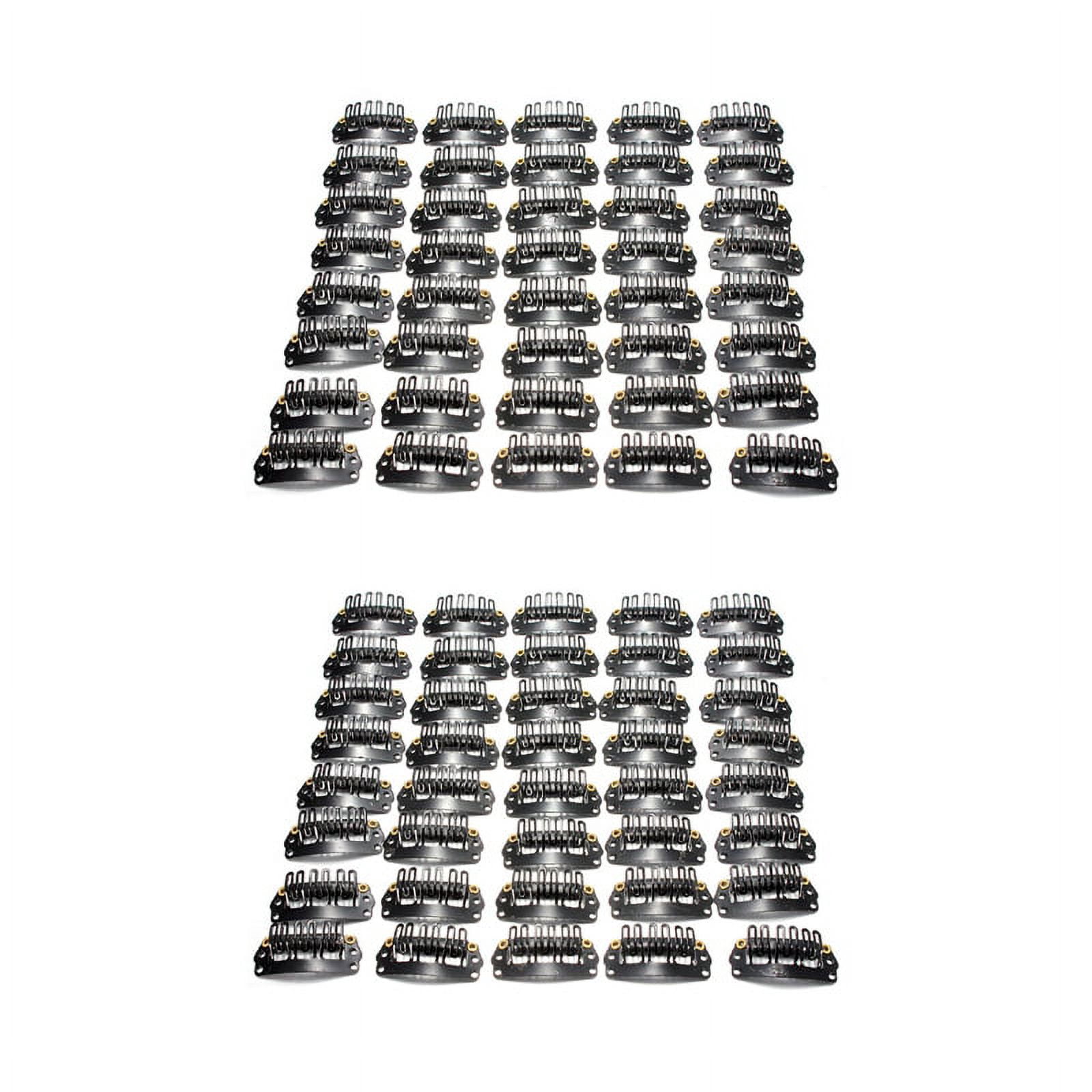 Extension Comb Clips 80Pcs U-Shaped Clamp for Hair Extensions Wig Clips DIY Comb Black Frame ...