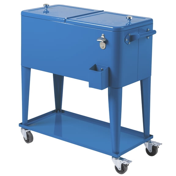 80QT Pink Patio Rolling Cooler