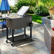 THOWDEE 80 qt Plastic and 430 Stainless Steel Cooler Cart