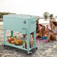 80Qt Patio Cooler Cart Outdoor Rolling Ice Chest Bin Beer Cooler w