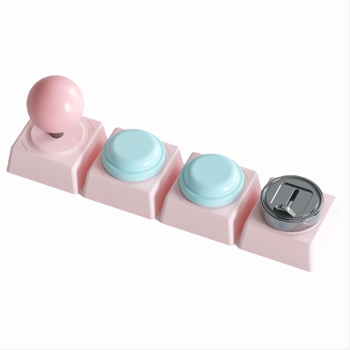 80Retros Game Boy Style Pink Candy PBT Keycap Set, Retro Gaming Keycaps for Mechanical Keyboard, 140 Keys Full Set