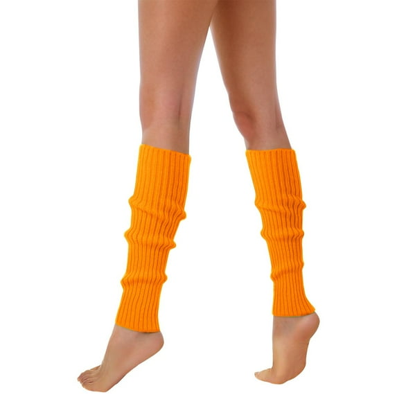 80S 90S Leg Warmers Short Compression Socks Women for Women Neon Ribbed Dress Socks Leg Socks Stylish Accessories Softest Socks Colorful Fluorescent Wool Knitted Mens Dress Socks Sock Sleeves