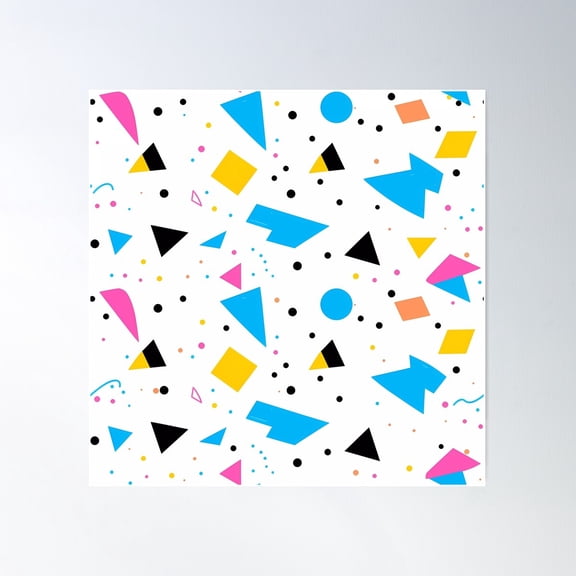 80S And 90S Nostalgia Pop Pattern Poster Wall Art, Modern Wall Decor For Living Room Bedroom, 30x30 UNFRAMED