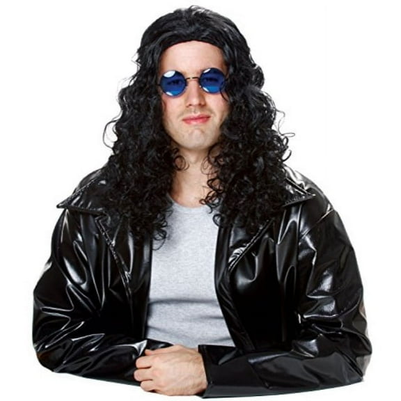 80S Dj Black Curly Mens Adult Howard Stern Celebrity Costume Wig