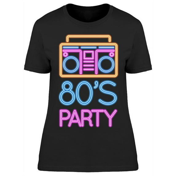 80S Party With Boombox T-Shirt Women -Image by Shutterstock, Female Large