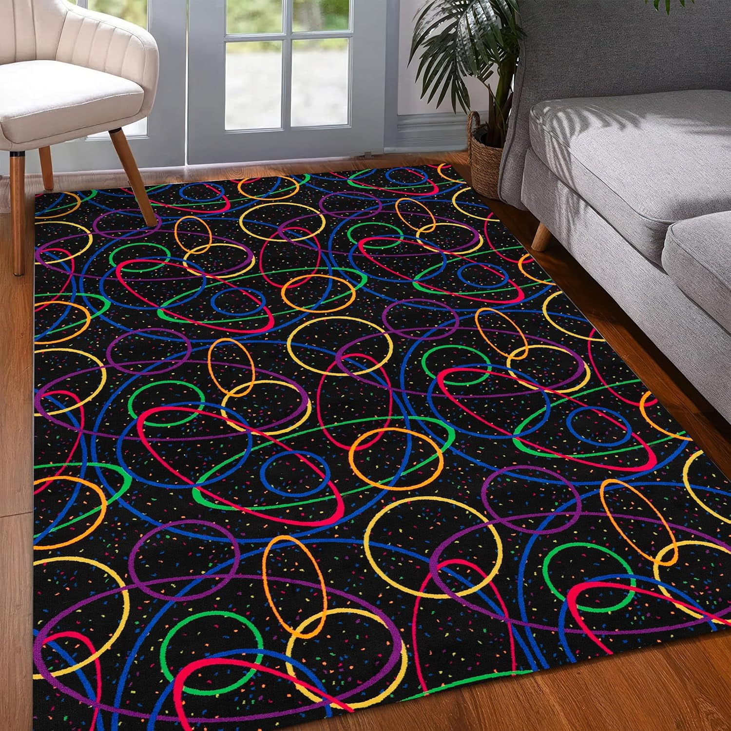 80S Retro Games Rug, Lasertag Game Room Carpet, Bowling Alley Arcade ...