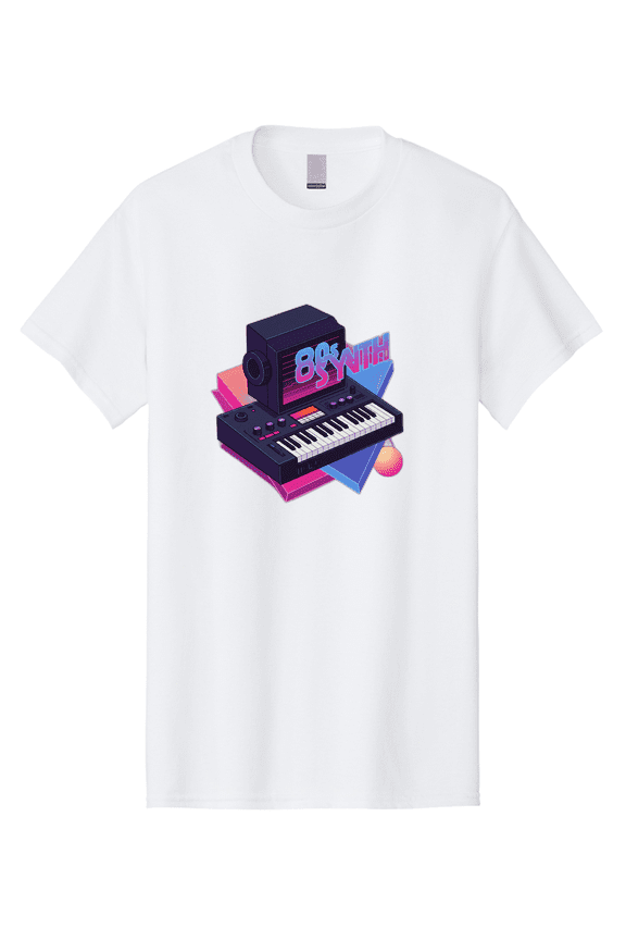 80S-Synth Mens Graphic Tee, 100% Cotton, Casual Summer Wear BAA119