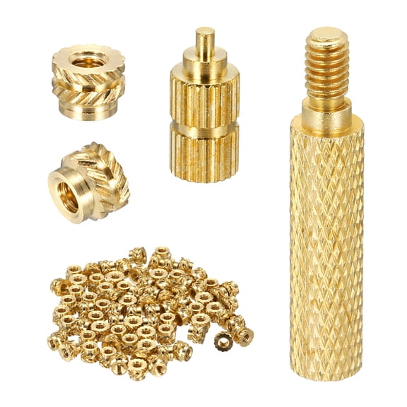 80Set M2 Heat Threaded Inserts 3mm OD, 3mm Height, Brass Nut