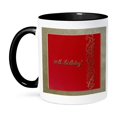 thumbnail image 1 of 3dRose, 80th Birthday Red and Gold Design, 15oz Two-Tone Black Mug, 1 of 7
