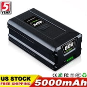 80V 5.0Ah Li-ion Battery Compatible with Greenworks 80V Battery GBA80200 GBA80250 GBA80400 GBA80500 for with LED Indicator Light