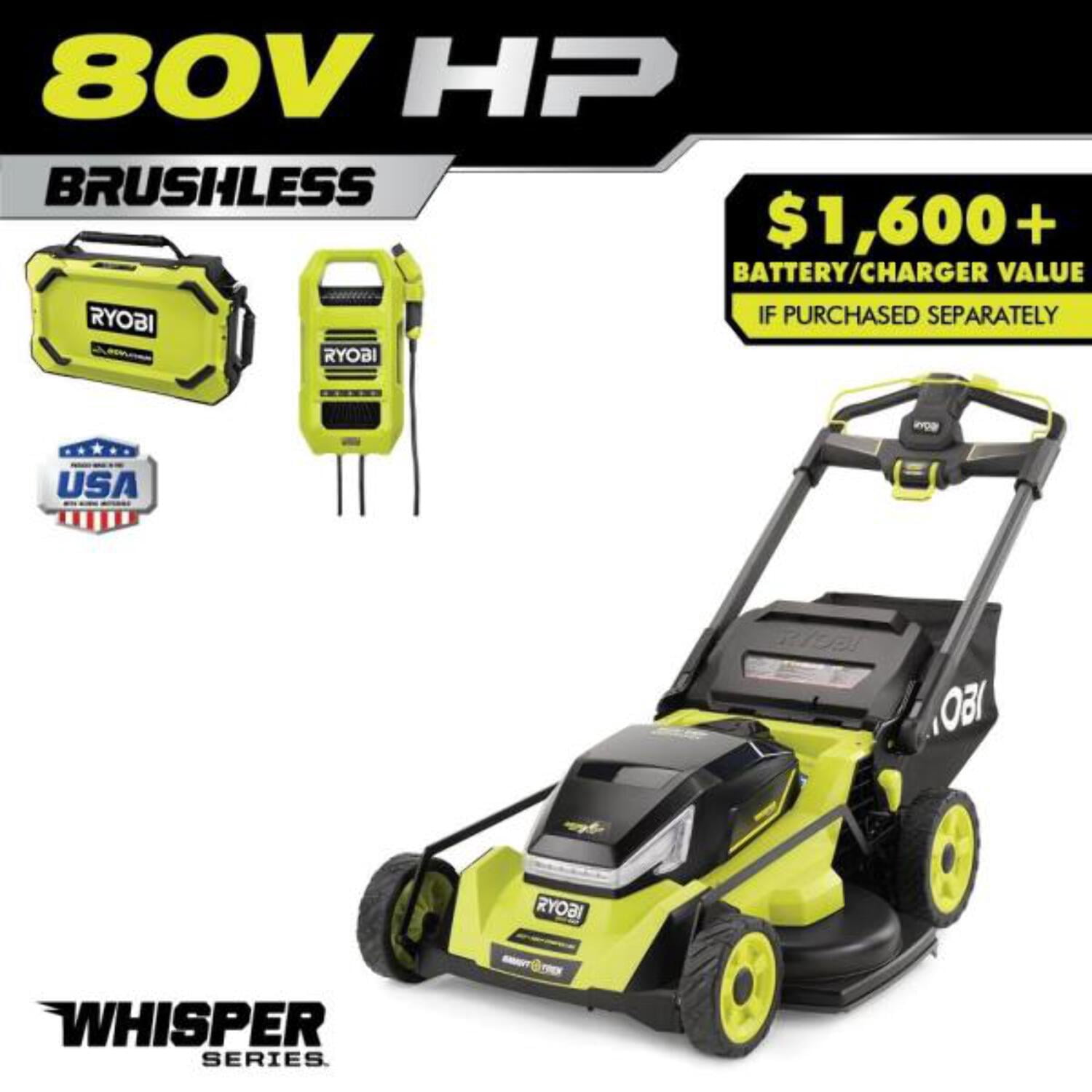 80V HP Brushless Battery Cordless Electric 30 in. Multi-Blade Mower with Battery and Charger