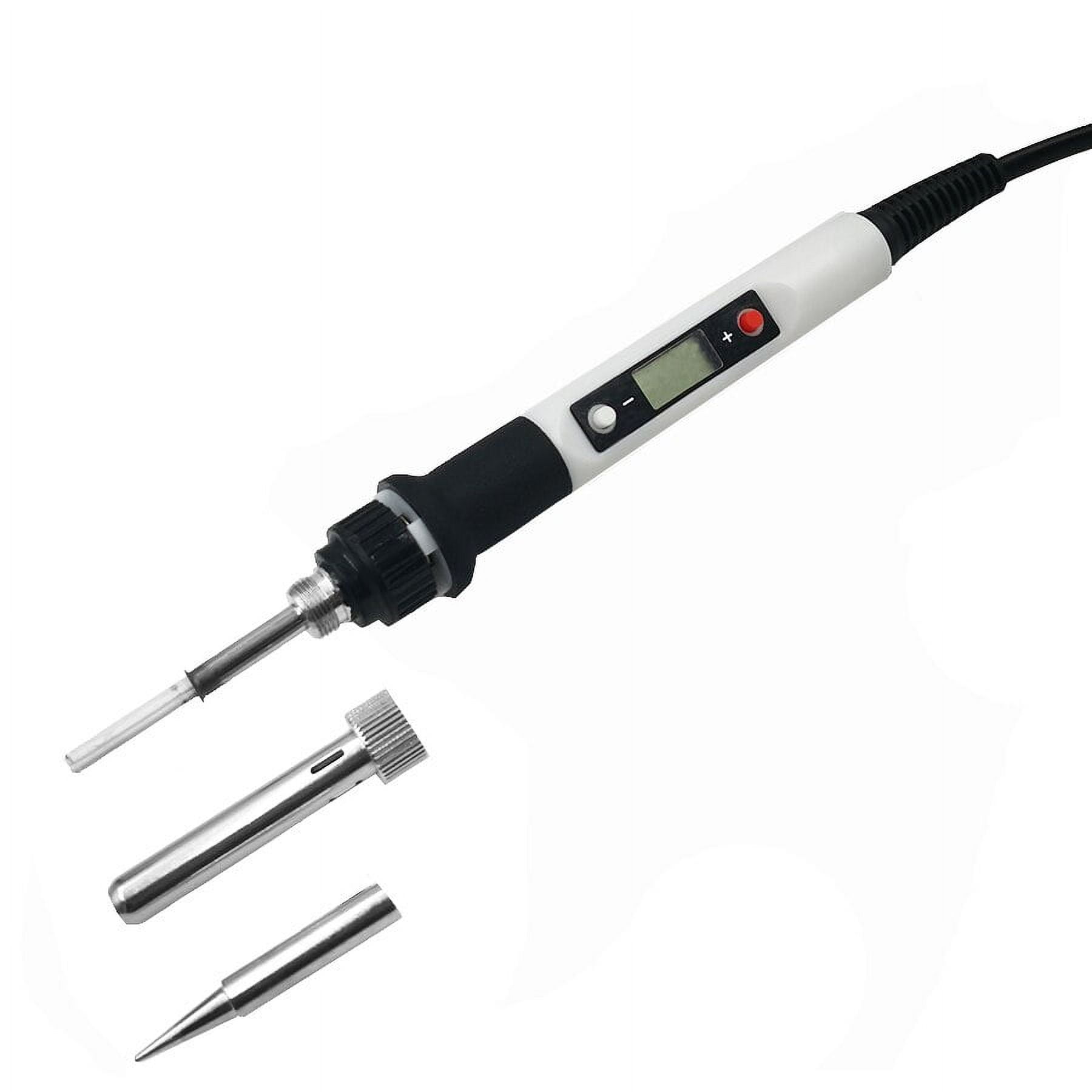 80W 110V Soldering Iron Welding Tools Electric Digital Solder Wire Tweezers(White)