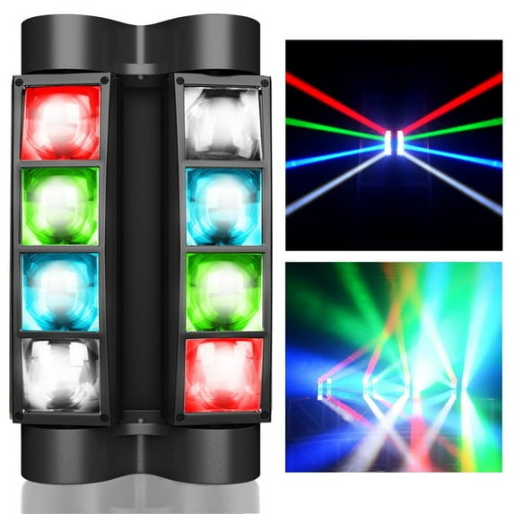 80W 8 LEDs Spider Moving Head Stage Lighting Beam DMX Disco Party DJ Light RGBW