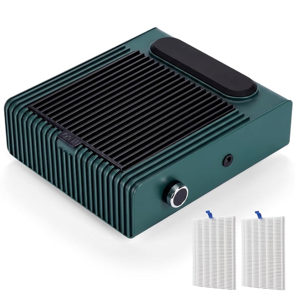 80W Adjustable Speed Nail Dust Collector, Low Noise Nail Vacuum Dust Extractor with Hand Rest & Reusable Filter Sheets, Desktop Manicure Dust Catcher for Salon & Home Nail Art