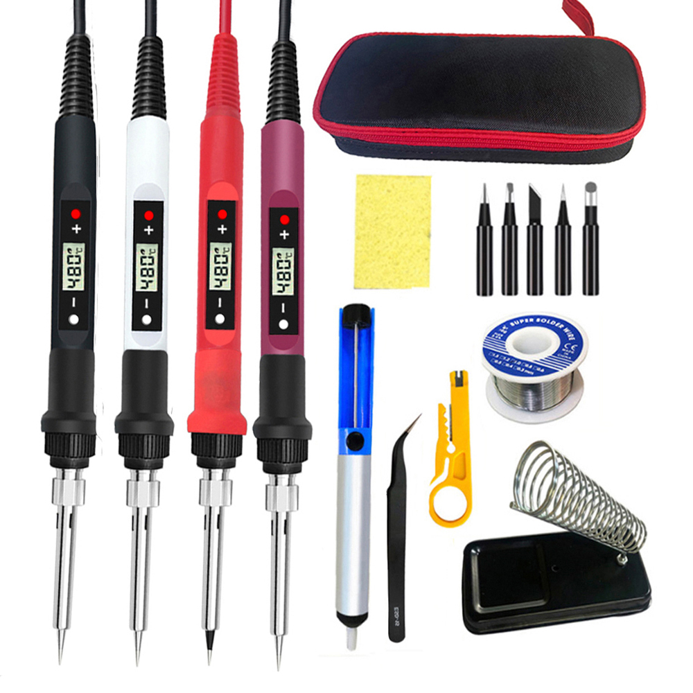 Kit Saldatore A Stilo 80W Regolabile Con Display LCD – 5 Punte E Accessori – SREMTCH