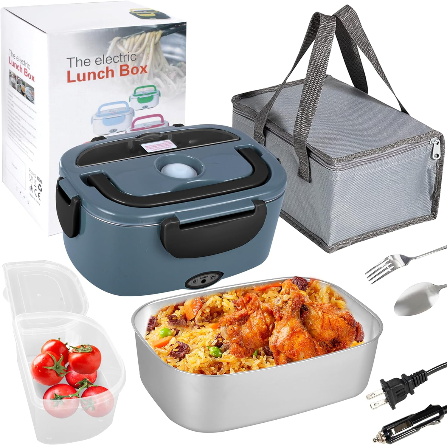 80W Electric Lunch Box - Fast Heating, Portable Food Warmer for Car