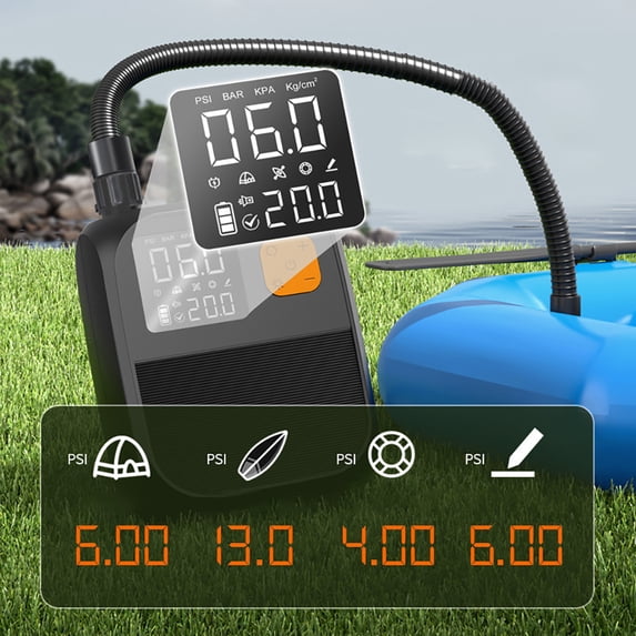 80W Electric SUP Air Pump, Portable Wireless Paddle Board Pump, LED Lighting, Rechargeable 8000mAh Air Inflator for Surfing Stand Up Paddle Boards Boat Kayak