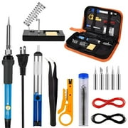 80W Electric Soldering Iron Kit, Fast Heat up Adjustable Temperature Digital Display Repair Soldering Tool, 5 Soldering Iron Tips, Electronic Welding Iron Small Tool Kit