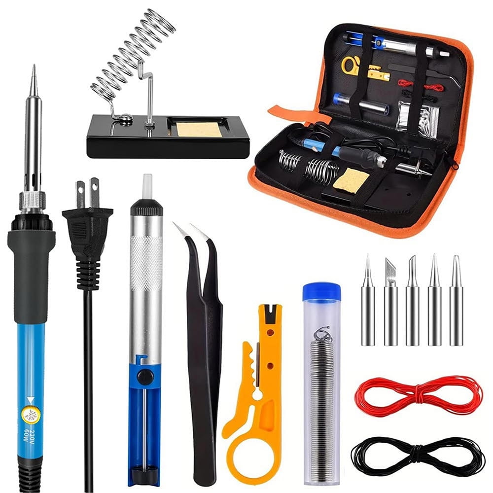 80W Electric Soldering Iron Kit, Fast Heat up Adjustable Temperature Digital Display Repair Soldering Tool, 5 Soldering Iron Tips, Electronic Welding Iron Small Tool Kit