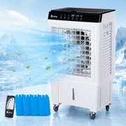 Evaporative Portable Air Cooler, 3-in-1 Air Cooler Fan & Humidifier, 2353 CFM Indoor Outdoor Swamp Cooler with Remote, 7.93 Gal Water Tank, 7.5H Timer, 90  Oscillation, 4 Ice Packs