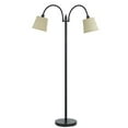 thumbnail image 1 of 80W Metal Floor Lamp with Dual Gooseneck & Uno Style Shades, Black, 1 of 1