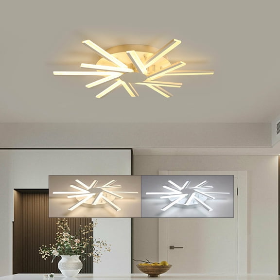 80W Modern Dimmable Chandelier LED Pendant Ceiling Light Lamp Home Restaurant Decor 3500-6500K