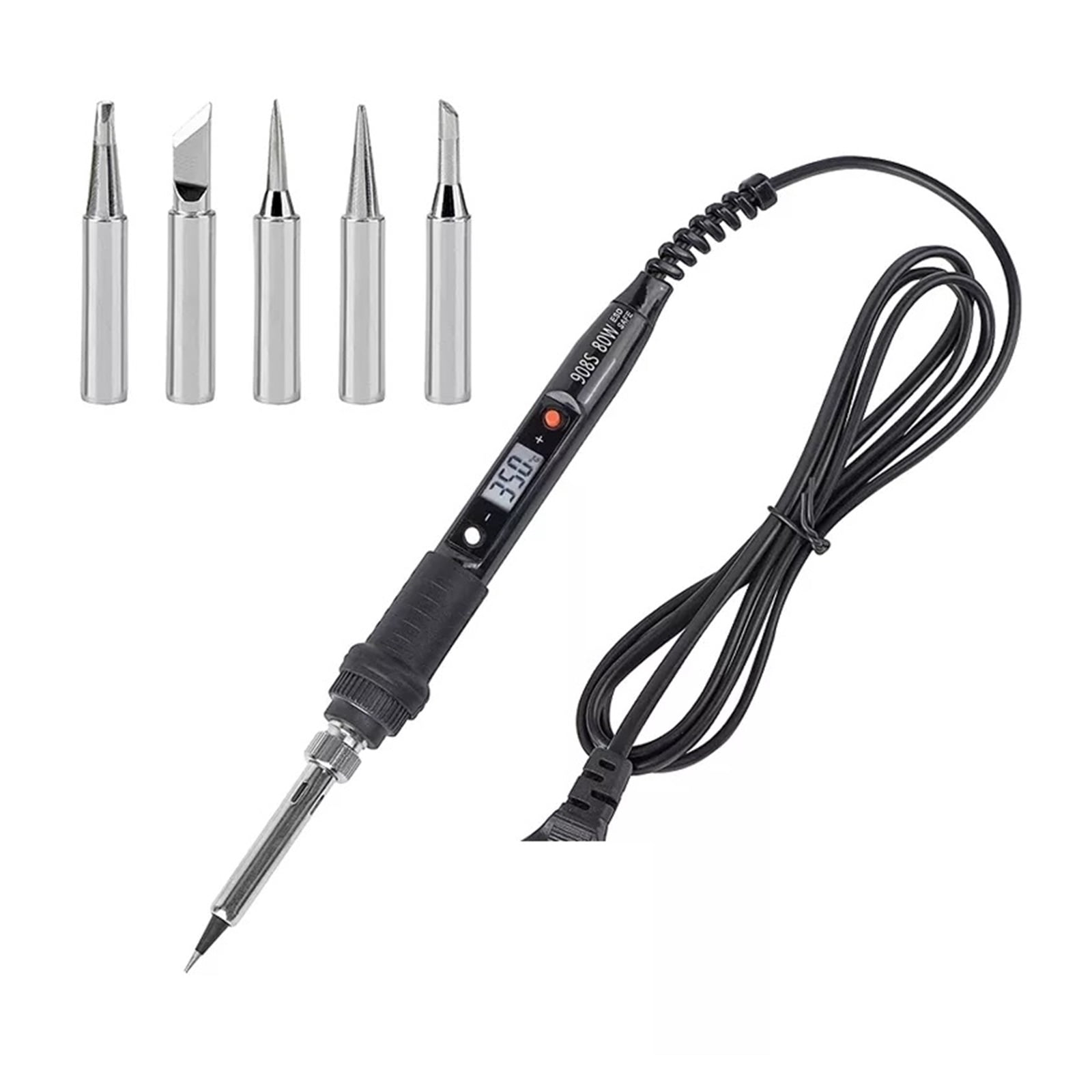 80W Soldering iron kit Adjustable temperature LCD solder welding tools With Solder Tin Iron Tips ,Internally Heated