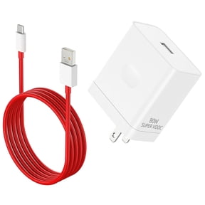 80W USB C Charger Compatible With OnePlus 9 10 11 12 13, Red 3.3 Ft Type-C Cable Included, Featuring Ultra-Fast Charging Technology, Fast Charging Adapter Compatible With OnePlus And Realme, US Plug