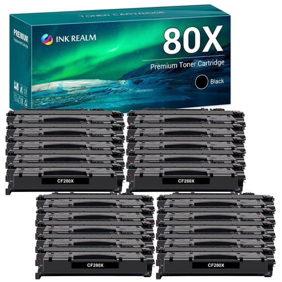 80X 80A Black Toner Cartridges Compatible for HP 80X CF280X 80A CF280A CF280 280 for HP LaserJet Pro 400 M401a M401d M401n M401dn M401 M401dw MFP M425dn M425 Printer Ink (20-Pack)