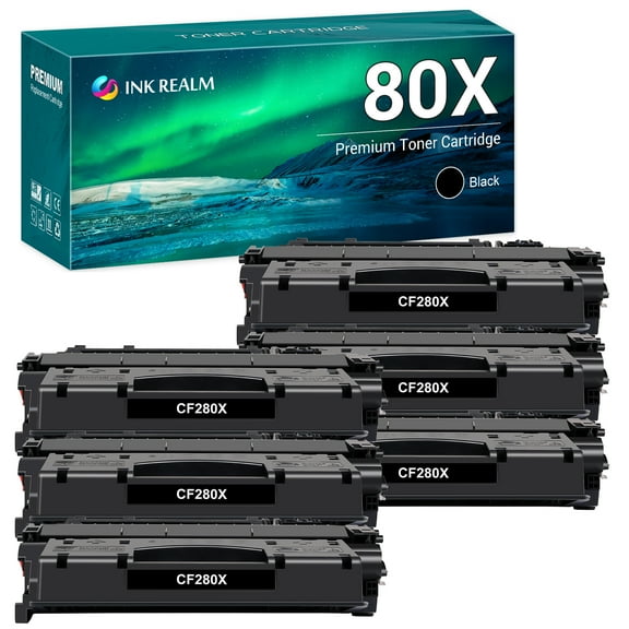 80X Black 80A Toner Cartridges Compatible for HP 80X CF280X 80A CF280A CF280 280 for HP LaserJet Pro 400 M401a M401d M401n M401dn M401 M401dw MFP M425dn M425 Printer Ink 6-Pack